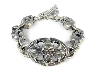 weirdo 四つ目付きブレスレット SKULL ON CROSS OVAL WITH 4 SKULLS BRACELET~: REALDEAL Blog