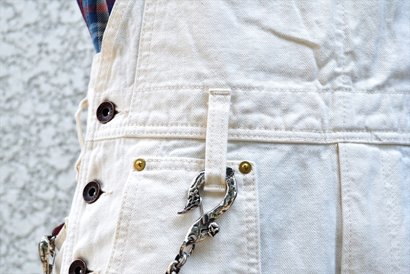 IRON HEART/アイアンハート】10.5oz WHITE HERRINGBONE OVERALL