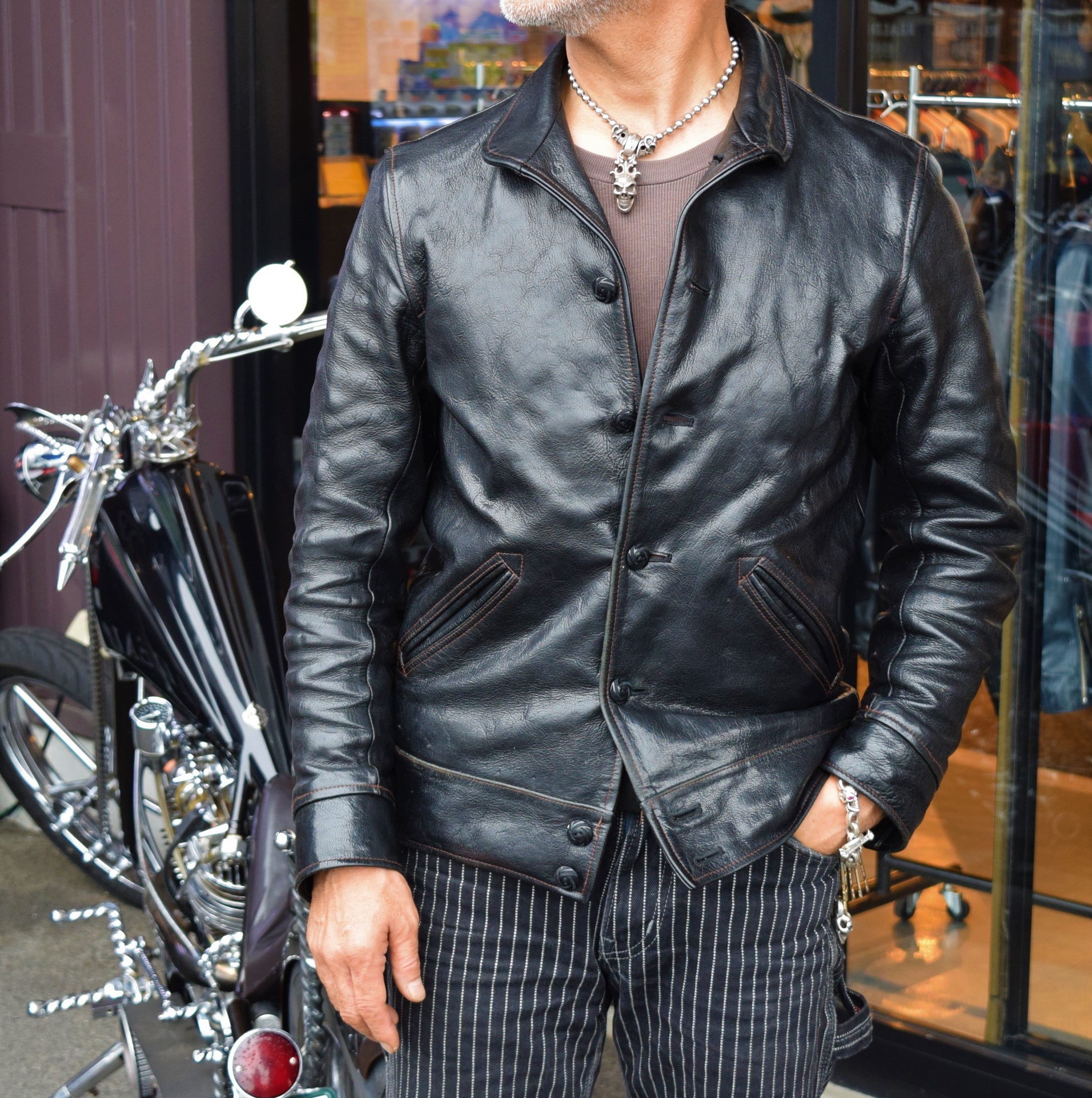 ウエストライド 革ジャン（羊革）身幅54cm - レザージャケット