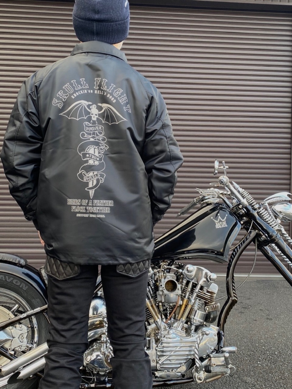 SKULL FLIGHT/スカルフライト】新作SS COACH JACKET ボアライニング